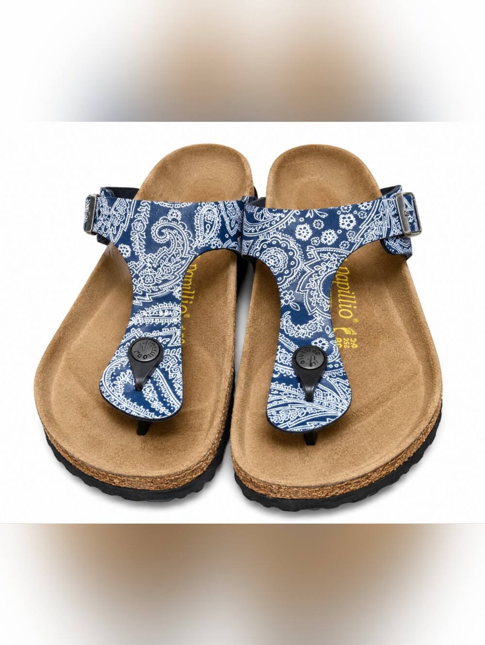 Papillio by Birkenstock Floral Paisley Thong Sandals Women’s US 6 Blue White